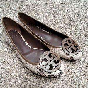 Tory Burch Snake Skin Flats